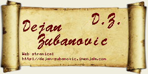 Dejan Zubanović vizit kartica